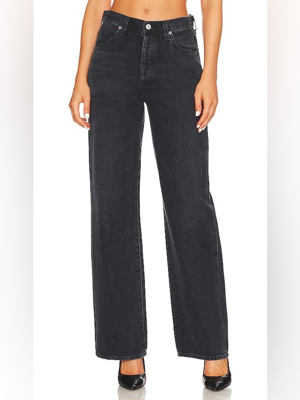 CITIZENS OF HUMANITY COH Annina High Waist Relaxed Wide Leg Jeans Black Sz 26 - Picture 10 of 16
